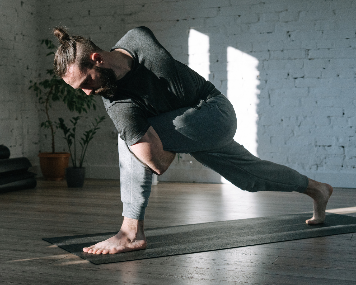 woman performing yoga